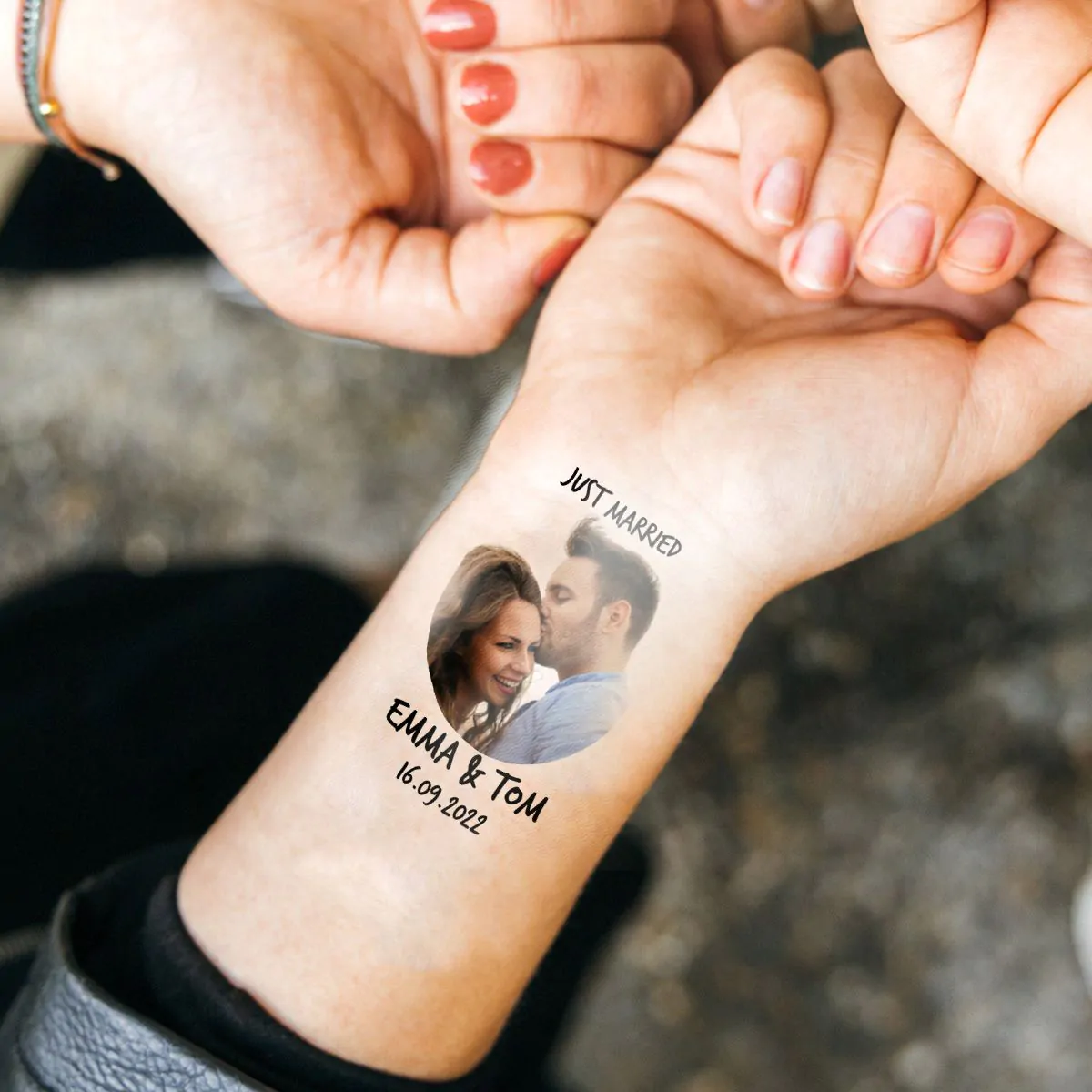 Gepersonaliseerde Nep Tattoos met Gezicht en Tekst set van 4 | snelle  levering