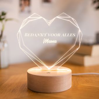 Gepersonaliseerde LED Lamp Hart met Naam