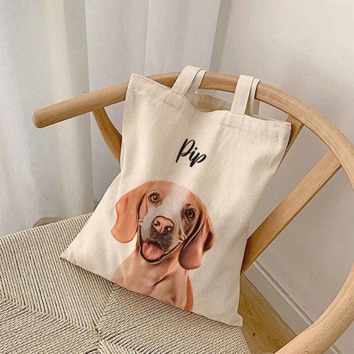 Gepersonaliseerde tote bag met jouw huisdier als comic