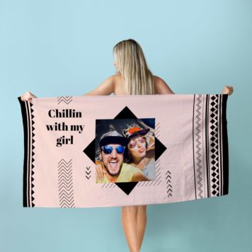 Handdoek met foto en tekst